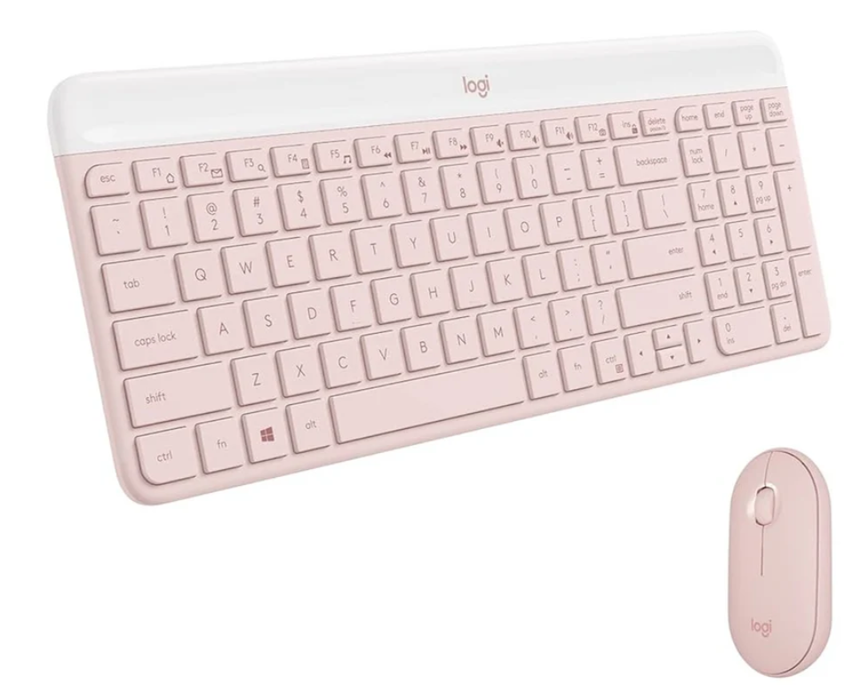 Teclado + Mouse Logitech WIR MK470 Slim Rose