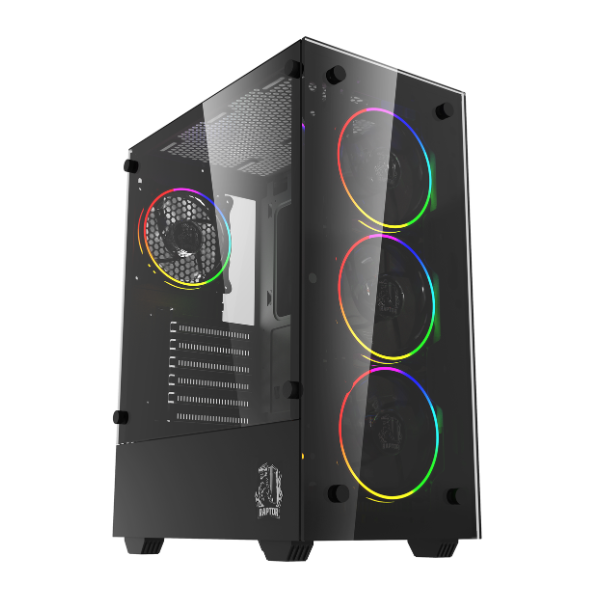 Raptor Sentinel TG Mid Tower RGB Back Fan x4 + LED Frontal C/ Control