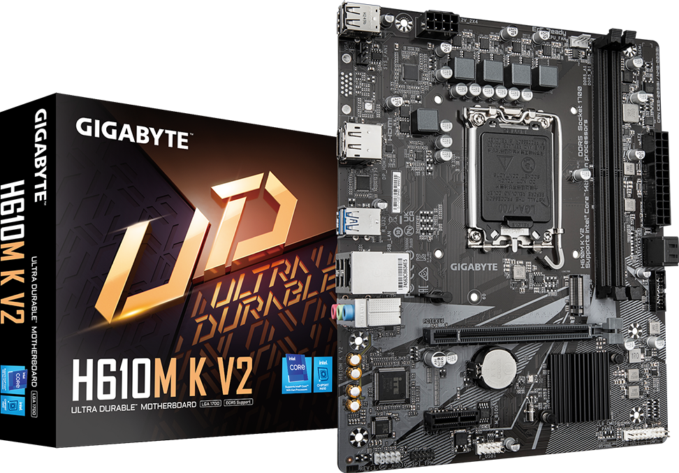 Gigabyte S1700 H610M K V2 DDR5 Box M-ATX / HDMI y DP