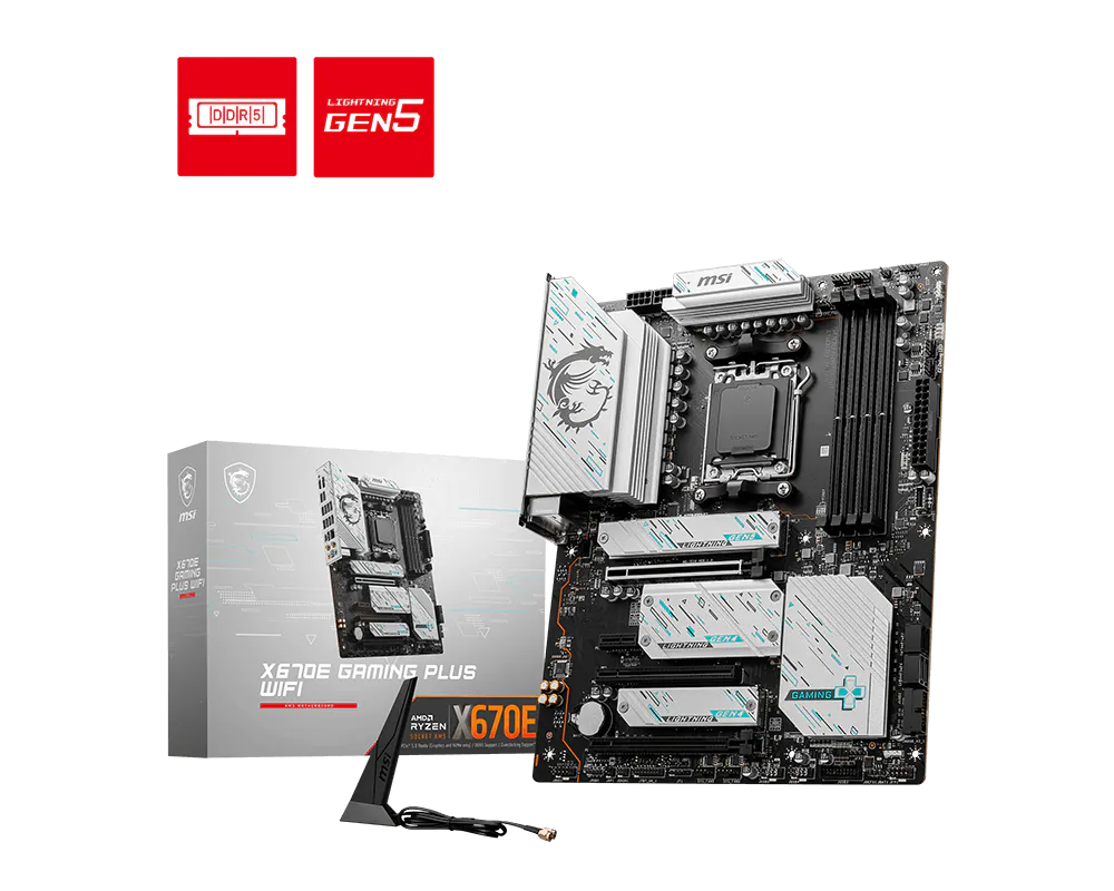 MSI AM5 X670E Gaming Plus WiFi DDR5 Box