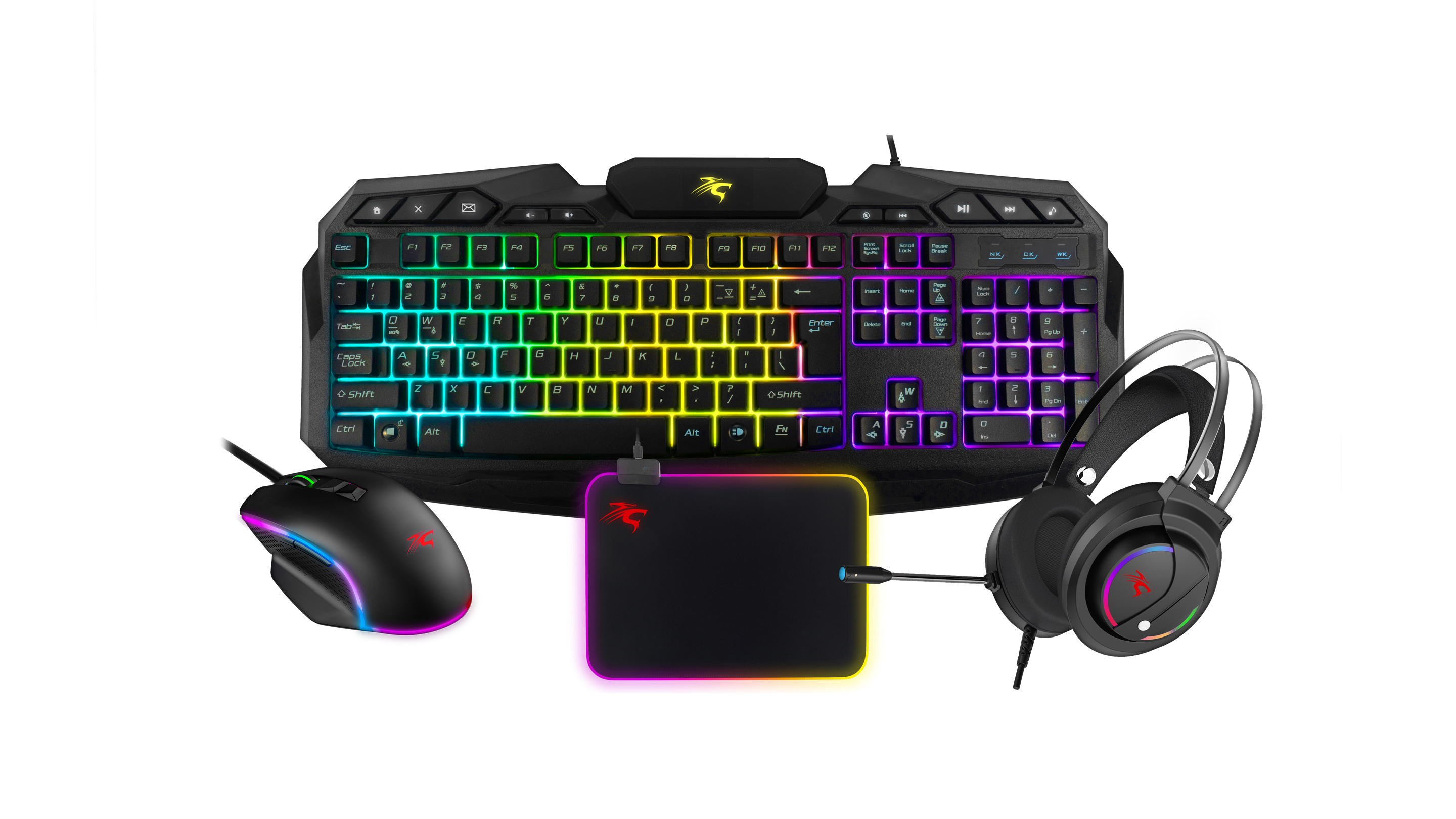 Teclado + Mouse + Pad + Auricular RGB (Combo Gamer) gs5850