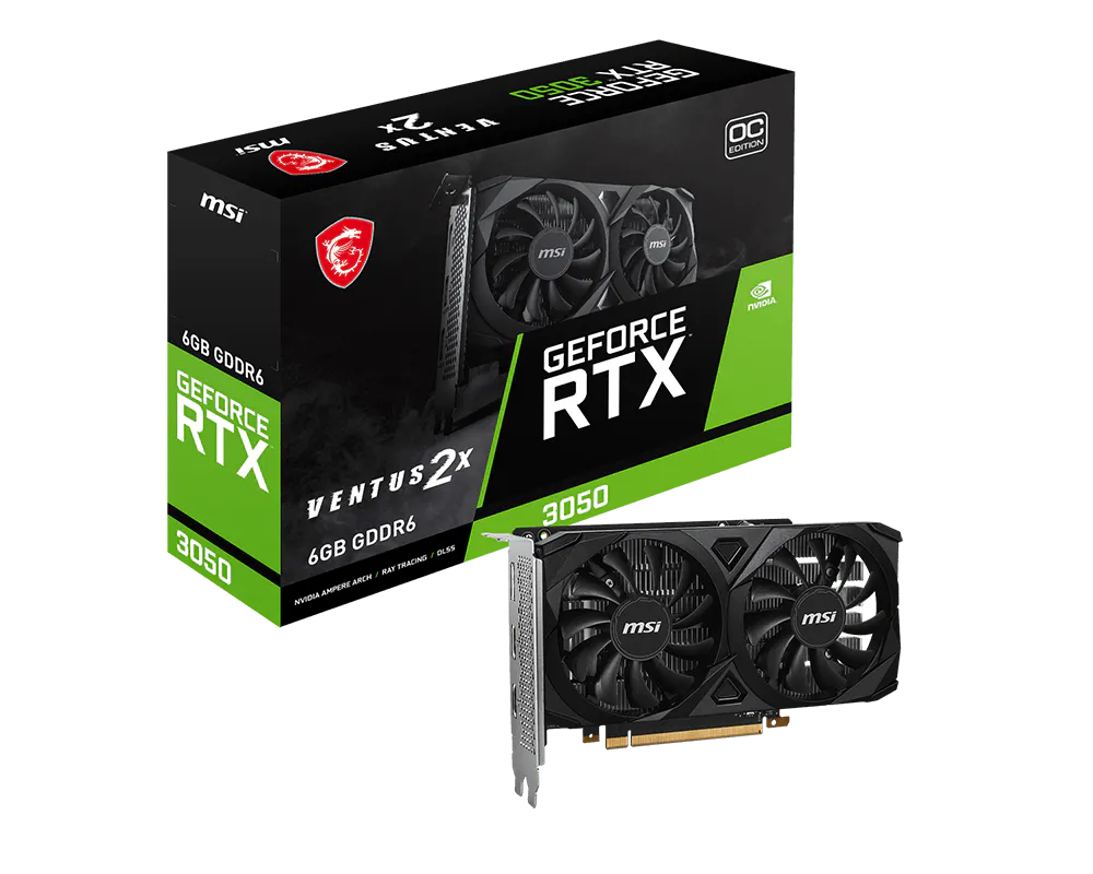 VGA 6GB RTX 3050 MSI Ventus 2X 6G OC